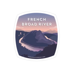 Second Gear WNC Pisgah Map Company French Broad River Region Sticker