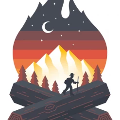 Second Gear WNC More Sticker Art Campfire