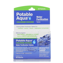 Second Gear WNC Potable Aqua Chlorine Dioxide Tablets 20 Pack Camp