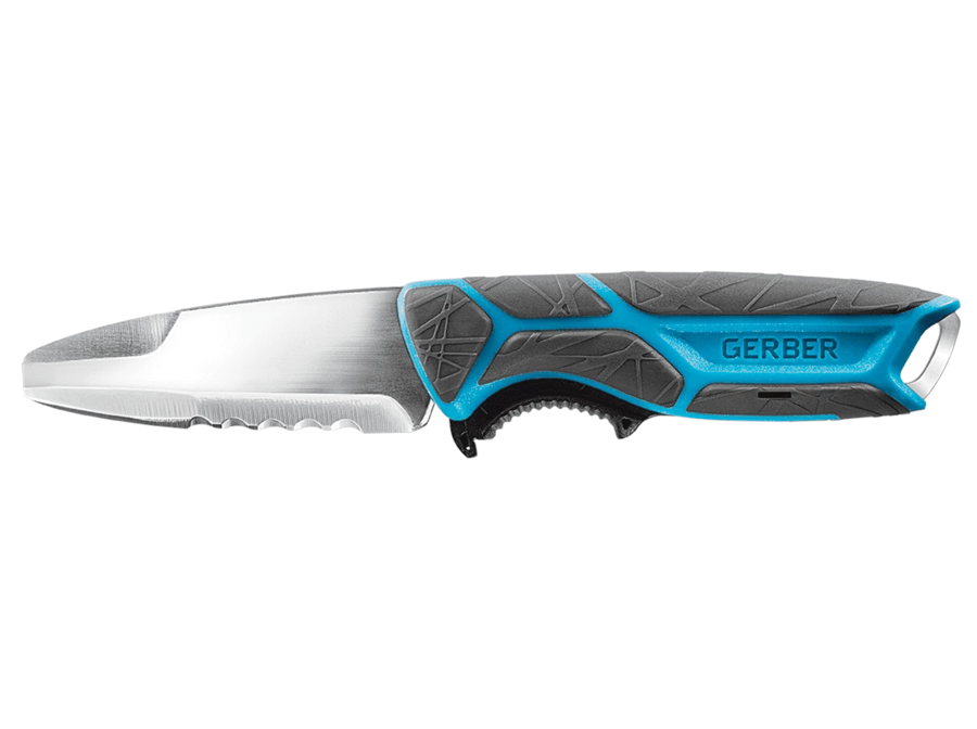 Second Gear WNC Gerber Crossriver Salt Knife & Sheath, Cyan (Blue) Camp