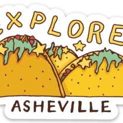 Second Gear WNC Explore Asheville Tacos Sticker More