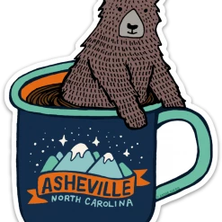 Second Gear WNC Asheville Bear Cup Sticker More
