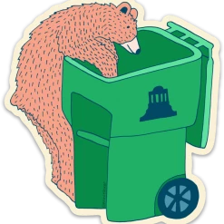 Second Gear WNC More Bear Asheville Trash Can Sticker