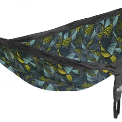 Second Gear WNC Eno DoubleNest Print Hammock, Tribal Charcoal Camp