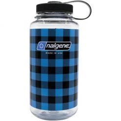 Second Gear WNC Nalgene Wide Mouth Bottle, Blue Plaid, 32oz Hike