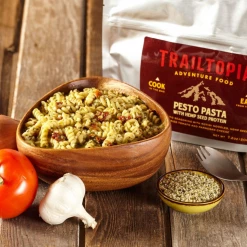 Second Gear WNC Trailtopia Adventure Food, Pesto Pasta W/ Hemp Seed Protein, V, Serves 2