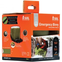 Second Gear WNC Camp SOL Emergency Bivy W/ Rescue Whistle And Tinder Cord, Green