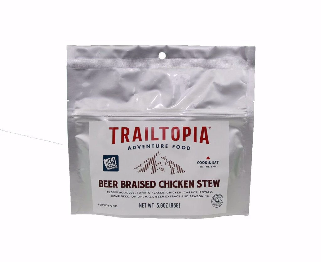 Second Gear WNC Trailtopia Adventure Food Bent Paddle Beer Braised Chicken Stew, Serves One