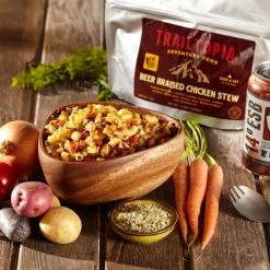 Second Gear WNC Trailtopia Adventure Food Bent Paddle Beer Braised Chicken Stew, Serves One