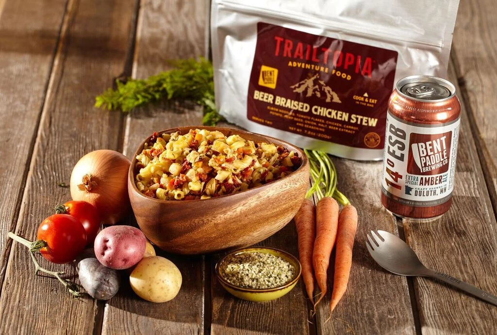 Second Gear WNC Trailtopia Adventure Food Bent Paddle Beer Braised Chicken Stew, Serves One