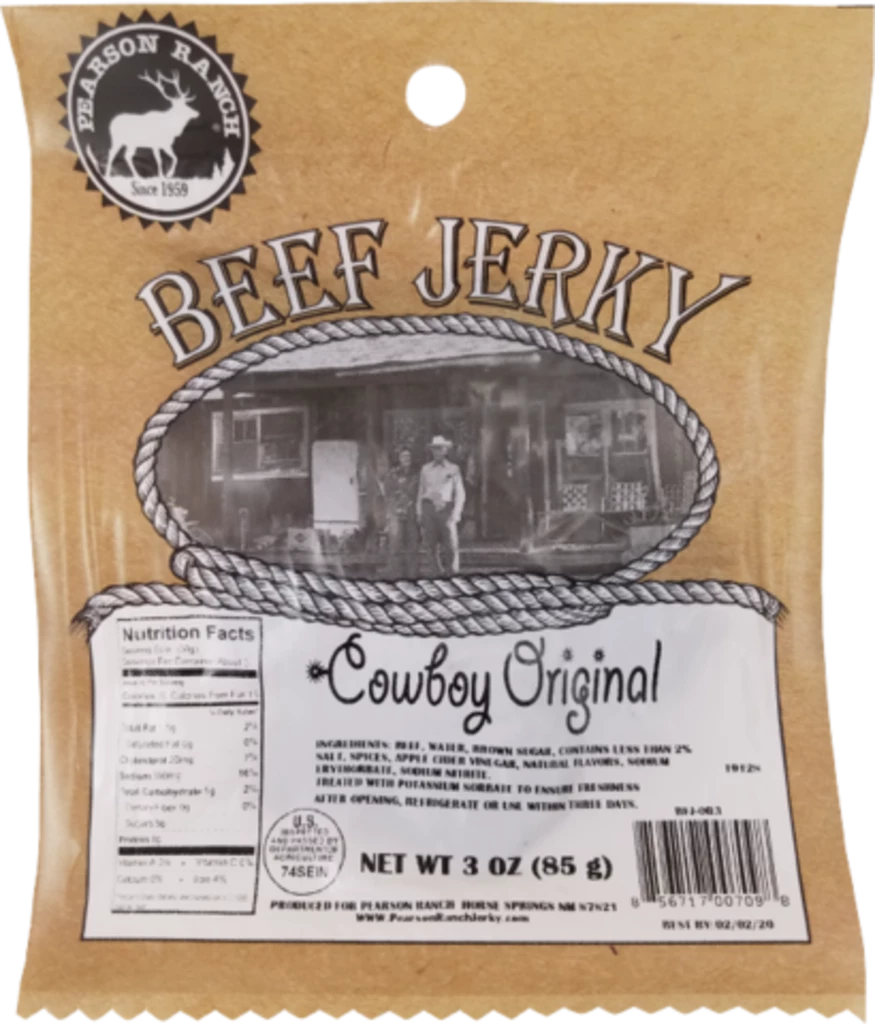 Second Gear WNC Camp Pearson Ranch Cowboy Original Beef Jerky, 3oz