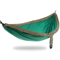Second Gear WNC Camp Eno SingleNest Hammock, Emerald/Khaki