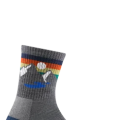 Second Gear WNC Women Darn Tough Sunset Ridge Jr. Micro Crew Lightweight With Cushion Sock, Gray, Kids' M / Style 3033