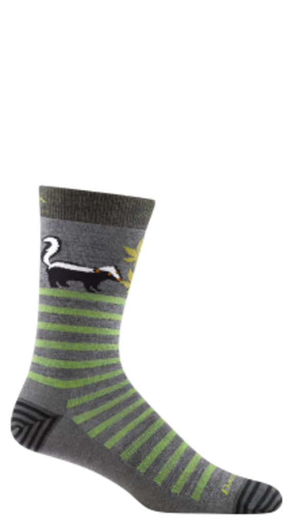 Second Gear WNC Women Darn Tough Animal Haus Crew Lightweight Socks, Gray, Men's L / Style 6066
