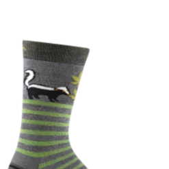 Second Gear WNC Darn Tough Animal Haus Crew Lightweight Socks, Gray, Men's M / Style 6066