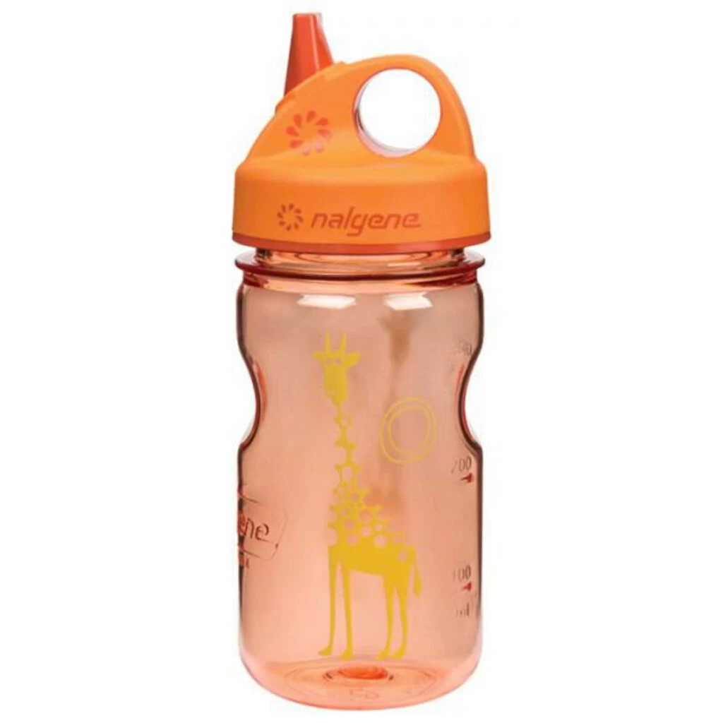 Second Gear WNC Nalgene Grip-N-Gulp Water Bottle, Orange W/ Giraffe Hike