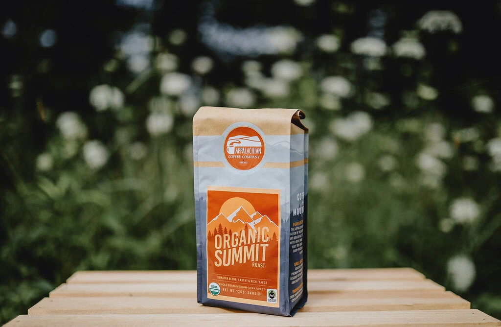 Second Gear WNC Camp Appalachian Coffee Co. Organic Summit Roast / Sumatra Blend (Med.-Dark Roast), Ground, 12oz