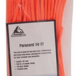 Second Gear WNC Liberty Mountain Paracord, 50ft, Neon Orange Camp
