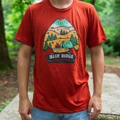 Second Gear WNC Menottees Camp Scene Arrowhead, Red, XL