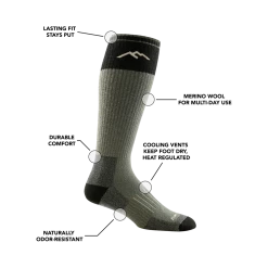 Second Gear WNC Darn Tough Hunter Over-the-Calf Heavyweight Hunting Sock, Charcoal, Men's XL, SKU 2013