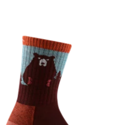 Second Gear WNC Darn Tough Bear Town Micro Crew Lightweight W/ Cushion Sock, Burgundy, Women's L / Style 1970