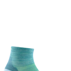 Second Gear WNC Darn Tough Run 1/4 Ultra Lightweight Sock, Aqua, Women's S / Style 1044