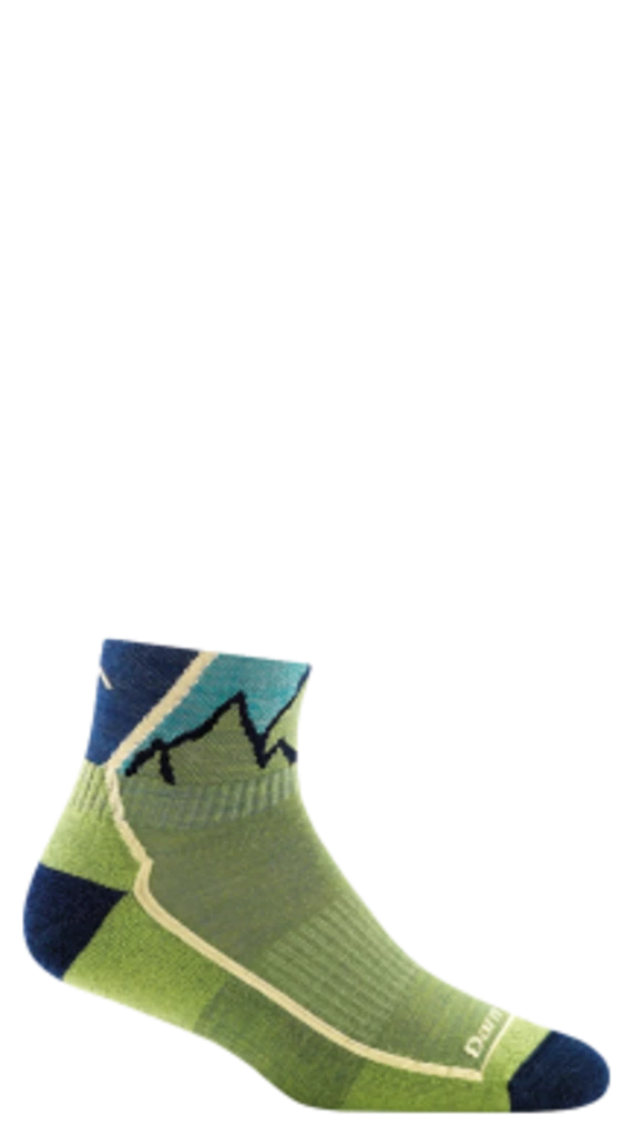 Second Gear WNC Darn Tough Hiker Jr. 1/4 Lightweight W/ Cushion Sock, Green, Youth M / Style 3016 Women