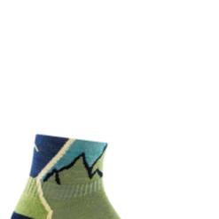 Second Gear WNC Women Darn Tough Hiker Jr. 1/4 Lightweight W/ Cushion Sock, Green, Youth L / Style 3016