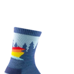 Second Gear WNC Darn Tough Van Wild Micro Crew Lightweight W/ Cushion Sock, Denim, Youth S / Style 3037 Women