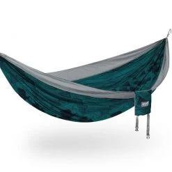 Second Gear WNC Camp ENO DoubleNest Print Hammock, Mountains-to-Sea/Grey