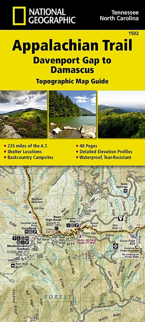 Second Gear WNC Books & Maps National Geographic Map - AT: Davenport Gap To Damascus #1502