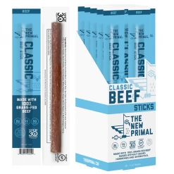 Second Gear WNC Camp The New Primal Classic Beef Sticks, 1oz, 100% Grass-Fed Beef