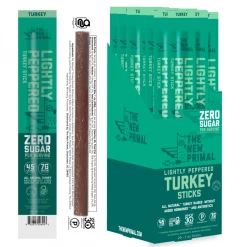 Second Gear WNC The New Primal Turkey Sticks, Lightly Peppered, 1oz