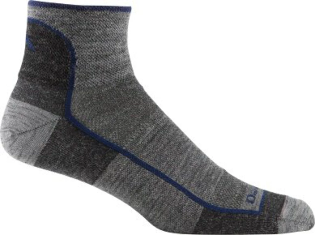 Second Gear WNC Darn Tough 1715 1/4 Lightweight Sock, Charcoal, Men's L / Style 1715