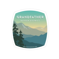 Second Gear WNC Pisgah Map Co. Sticker, Grandfather Ranger District More