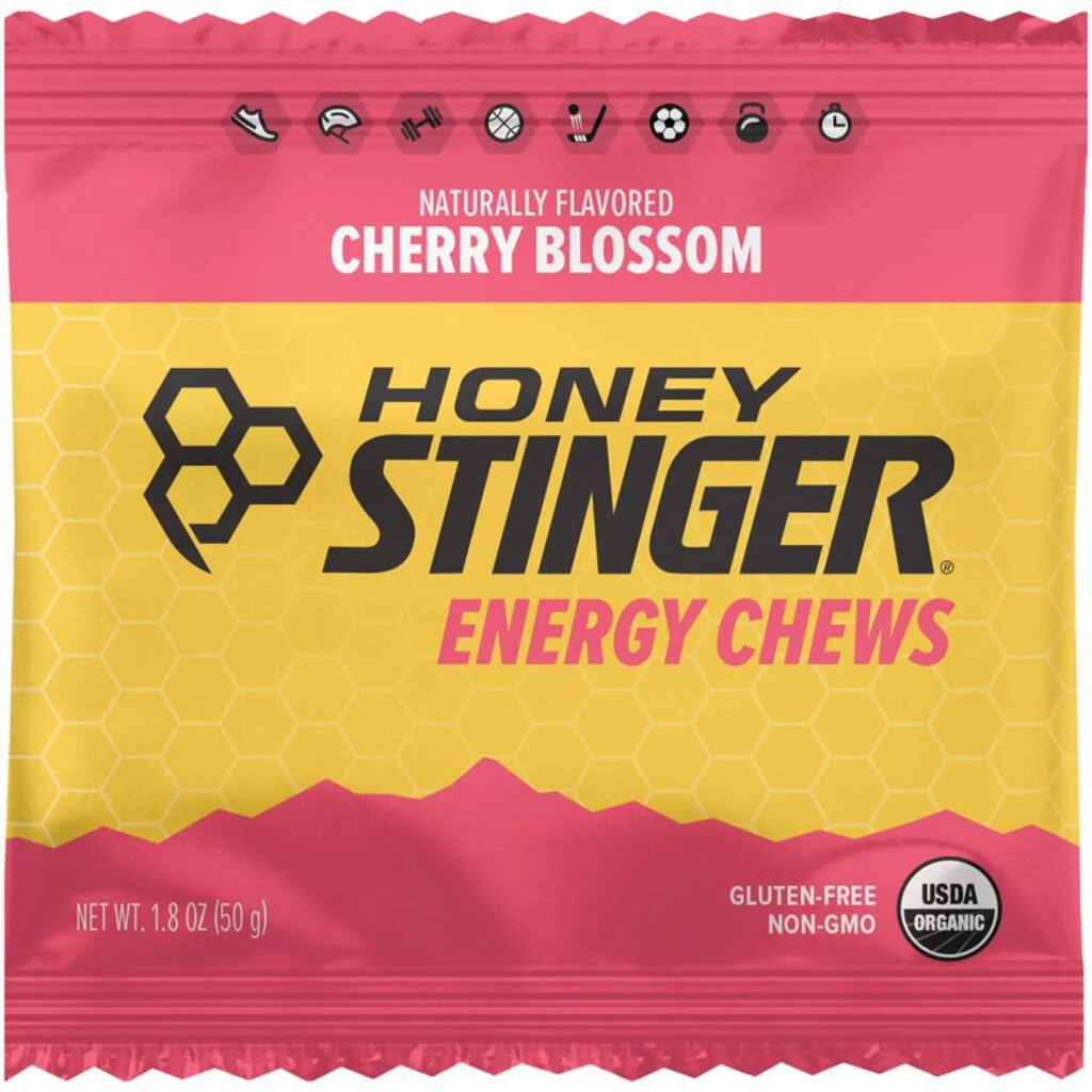 Second Gear WNC Camp Honey Stinger Chews. Cherry Blossom