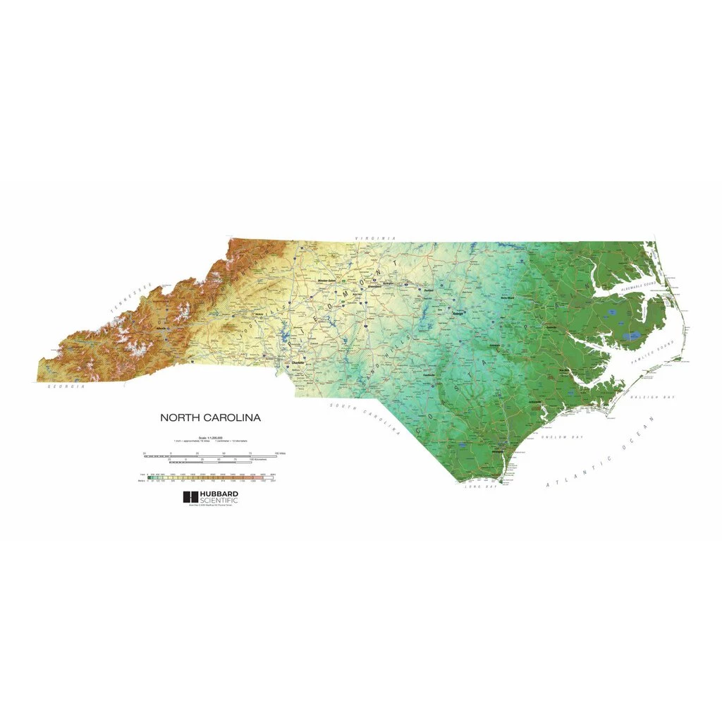 Second Gear WNC The Map Shop North Carolina Raised Relief Map