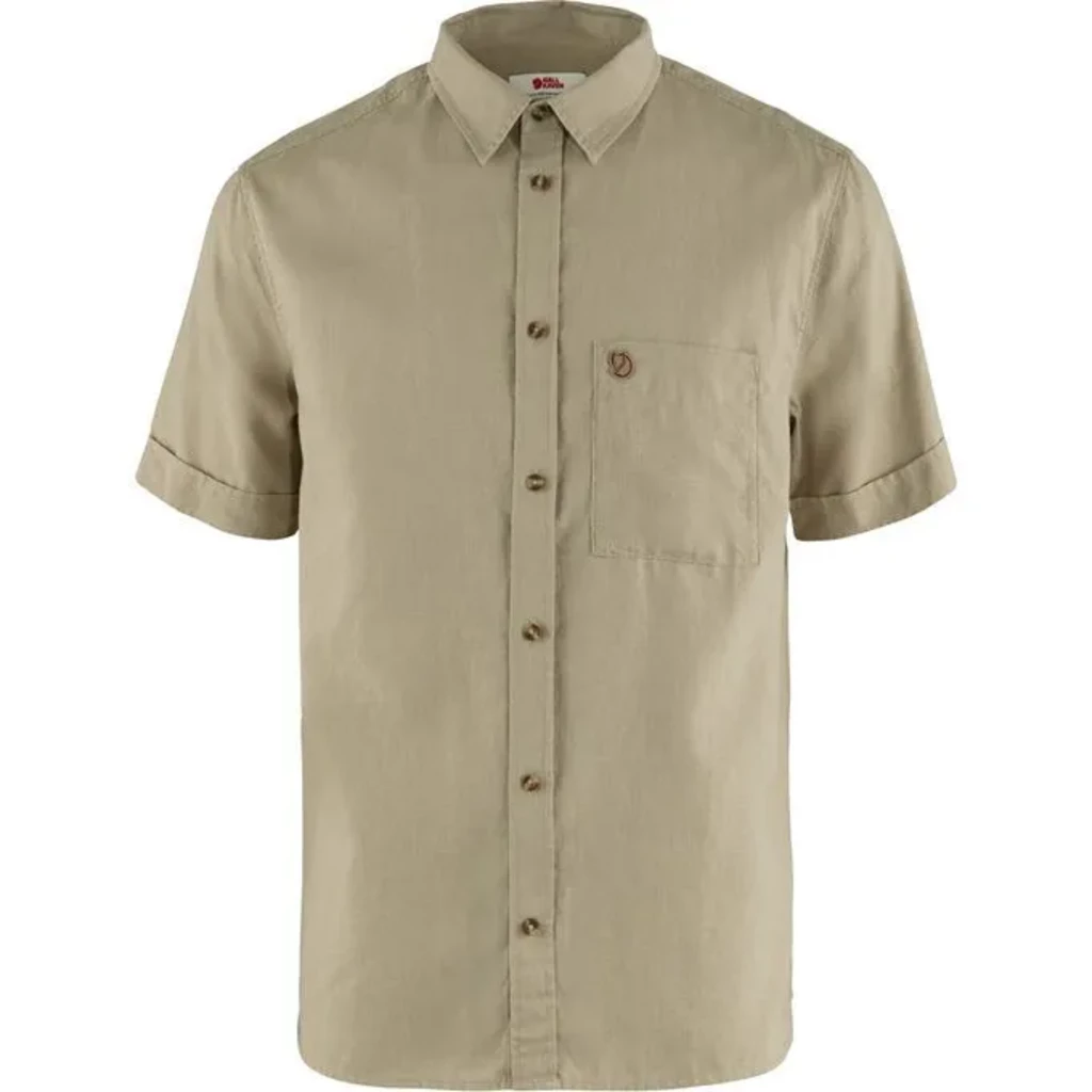 Second Gear WNC Fjall Raven Ovik Travel Shirt, Sand Stone, Men's M