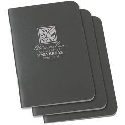 Second Gear WNC Rite-in-the-Rain 3 1/4 X 4 5/8 Stapled Notebook, 3-pack, Grey