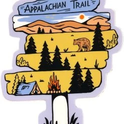 Second Gear WNC Appalachian Trail Sign, Mountain/Bear/Tent/Fire, Lavender