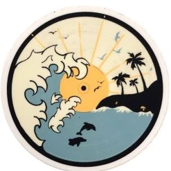 Second Gear WNC Spinning Beach Tunes, Dolphins/Wave/Sun/Palm Trees