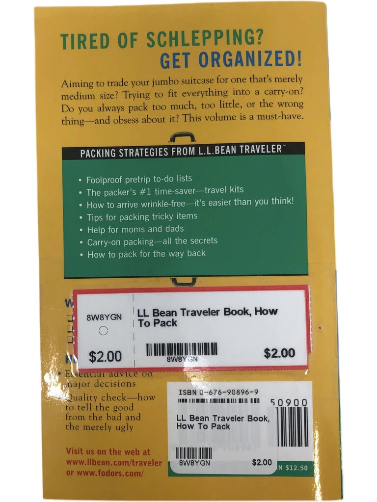 Second Gear WNC Books & Maps LL Bean Traveler Book, How To Pack