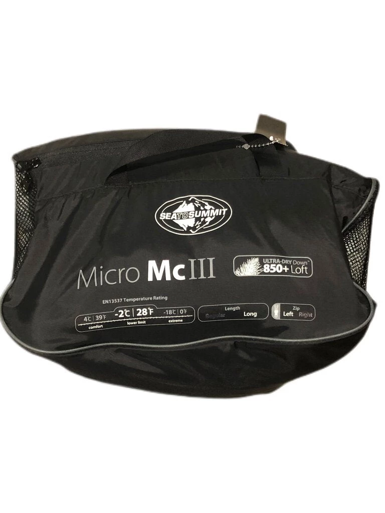 Second Gear WNC Sea To Summit Micro Mc III Down Sleeping Bag, Grey, 28 Degrees