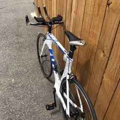 Second Gear WNC Cervelo P2 Carbon Fiber Time Trial Bicycle, White/Black/Blue, Size 56 (21.5in)