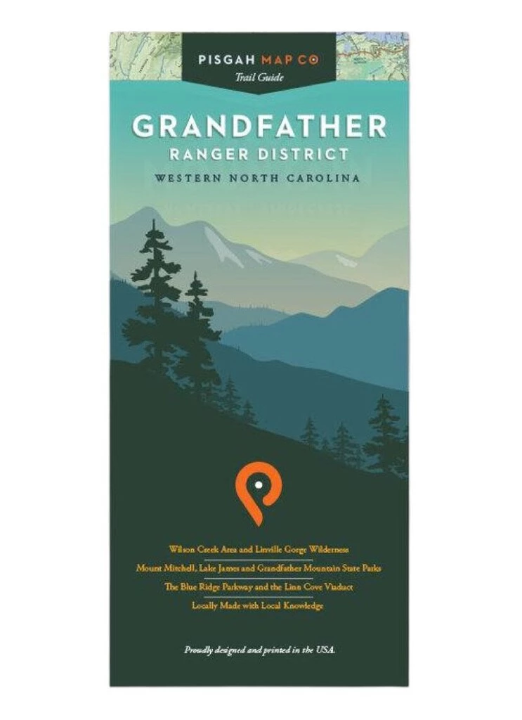 Second Gear WNC Pisgah Map Company Grandfather Ranger District Map
