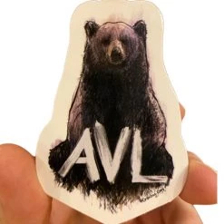 Second Gear WNC Gingerly Designs AVL Sitting Bear Sticker More