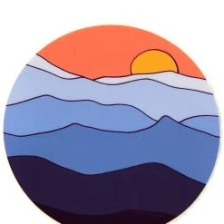 Second Gear WNC Mountain Skyline Sunset Sticker